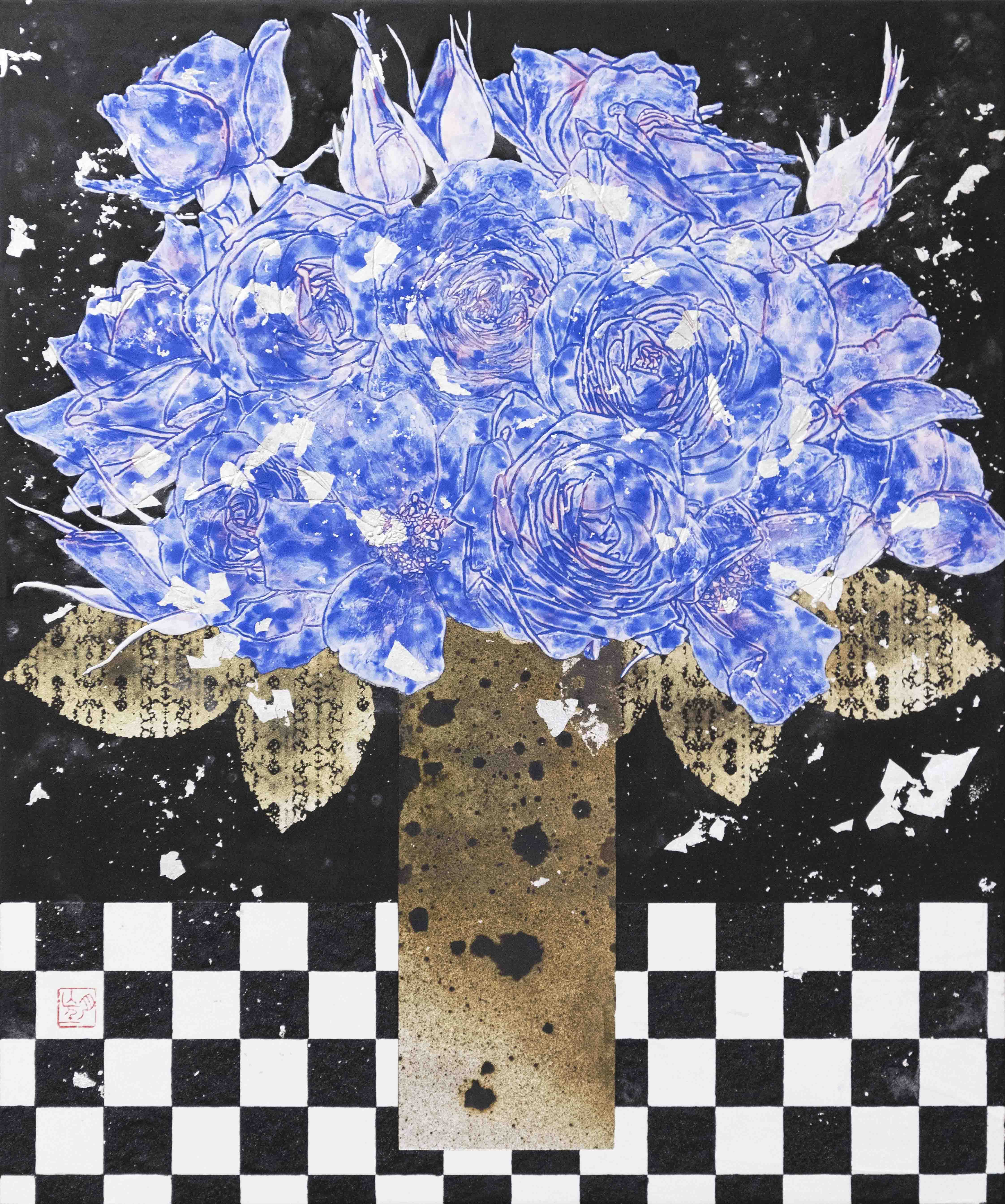 Ｆ8 青薔薇と花瓶